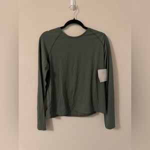 Outdoor Voices Thinkfast Mesh Long Sleeve Laurel Green Womens Large
